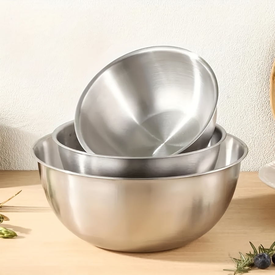Kitchen Baking Set - ชุดชามสลัดสแตนเลส 3 ชิ้น ชามผสม เหมาะสำหรับการอบ การย่าง