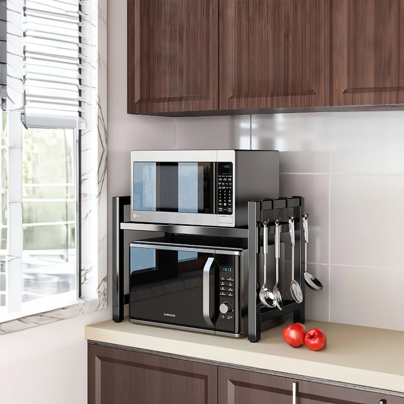 ชั้นวางไมโครเวฟปรับขยายได้ 40- - Kitchen Baking Organization บทวิจารณ์และราคา