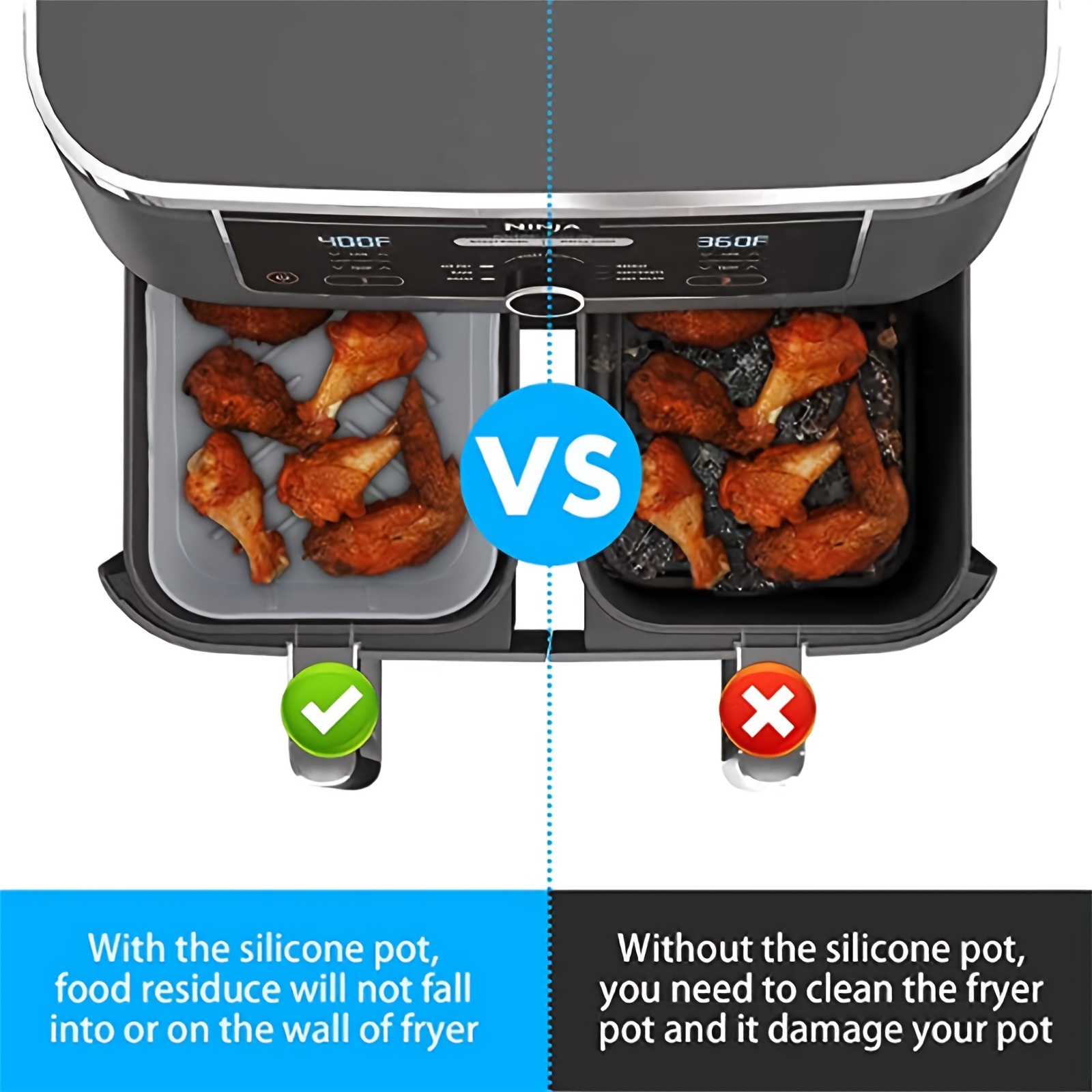 1/2Pcs Air FryerซิลิโคนถาดReus - Kitchen Baking Tray บทวิจารณ์และราคา