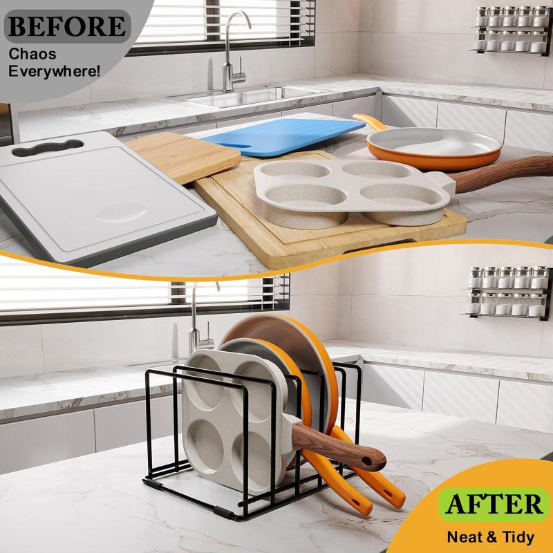 ที่จัดระเบียบกระทะในครัวพร้อมฐ - Kitchen Baking Organization บทวิจารณ์และราคา