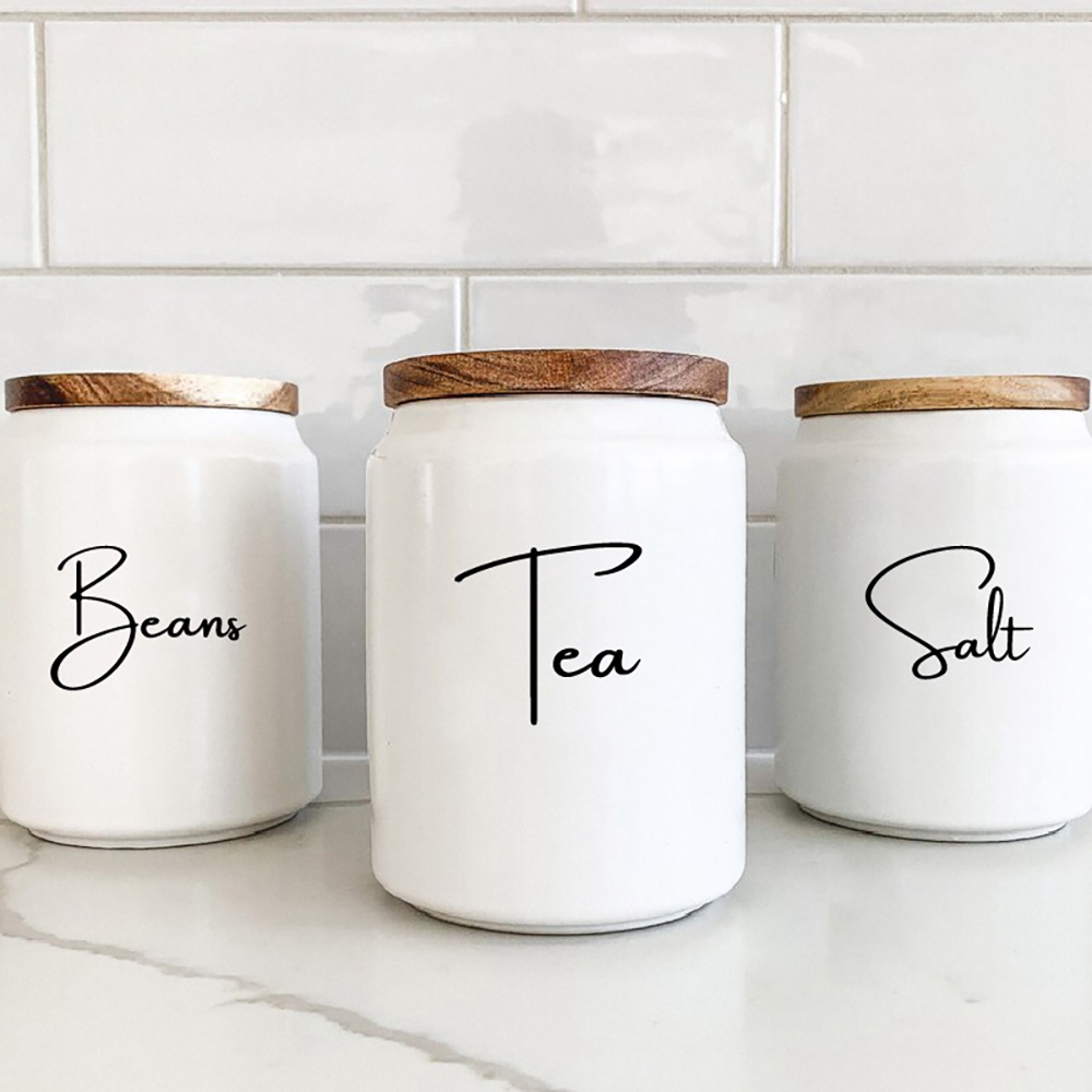 ห้องครัวกระป๋อง Jar ป้ายสติกเก - Kitchen Baking Organization บทวิจารณ์และราคา