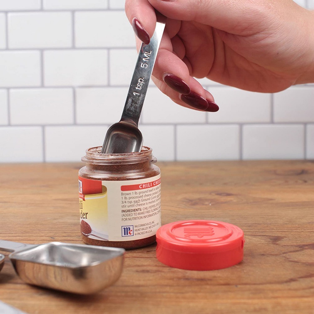 ช้อนตวงสแตนเลสสตีล6ชิ้นพร้อมสเ - Baking Powder Kitchen บทวิจารณ์และราคา